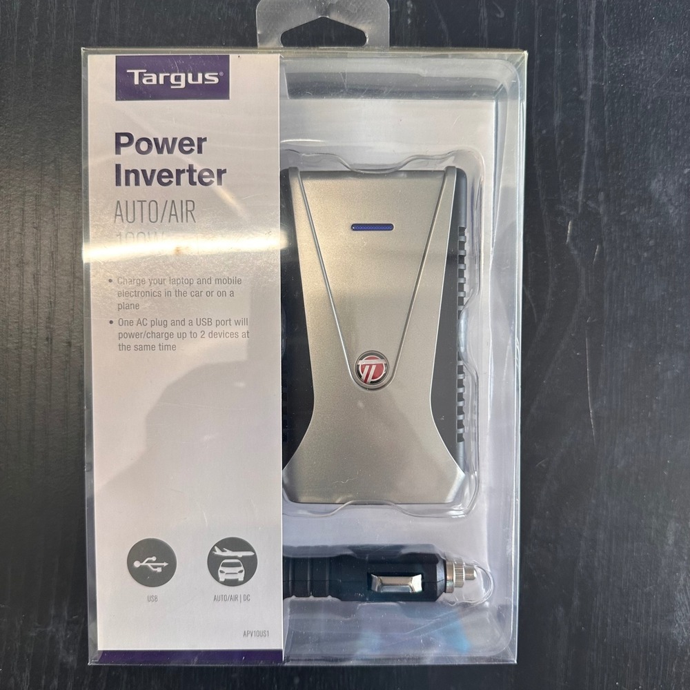 Targus Power Inverter Auto/Air 100W USB AC Outlet Car‎ Airplane Charger